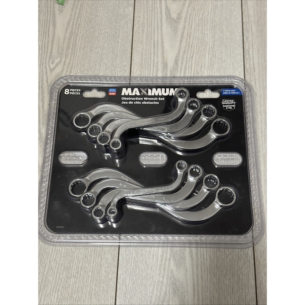 Maximum 8pc S Shape Obstruction Wrench Set Metric Offset Box End Tight Access